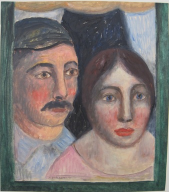 Abraham Walkowitz (American, born Russia, 1878–1965). <em>Man and Wife</em>, ca. 1908. Oil on paper, 17 x 14 15/16 in. (43.2 x 37.9 cm). Brooklyn Museum, Gift of the artist, 39.234 (Photo: Brooklyn Museum, CUR.39.234.jpg)