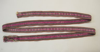  <em>Belt</em>, ca. 1938. Wool?, 1 11/16 × 120 1/2 in. (4.3 × 306.1 cm). Brooklyn Museum, Museum Expedition 1938, Dick S. Ramsay Fund, 39.345. Creative Commons-BY (Photo: Brooklyn Museum, CUR.39.345.jpg)