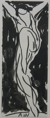 Abraham Walkowitz (American, born Russia, 1878–1965). <em>Dancer</em>, n.d. Brush drawing with India ink on paper, Sheet: 6 3/4 x 2 5/8 in. (17.1 x 6.7 cm). Brooklyn Museum, Gift of the artist, 39.468a (Photo: Brooklyn Museum, CUR.39.468a.jpg)