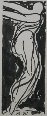 Abraham Walkowitz (American, born Russia, 1878-1965). <em>Dancer</em>, n.d. Brush drawing with India ink on paper, Sheet: 6 3/4 x 2 5/8 in. (17.1 x 6.7 cm). Brooklyn Museum, Gift of the artist, 39.468c (Photo: Brooklyn Museum, CUR.39.468c.jpg)