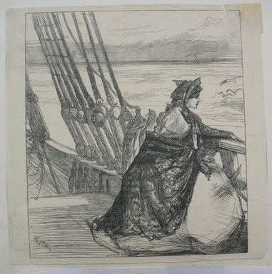 James Abbott McNeill Whistler (American, 1834–1903). <em>The Mayor's Daughter</em>, 1862. Wood engraving on Japan tissue, Sheet: 5 1/4 x 5 5/16 in. (13.3 x 13.5 cm). Brooklyn Museum, Dick S. Ramsay Fund, 39.618 (Photo: Brooklyn Museum, CUR.39.618.jpg)