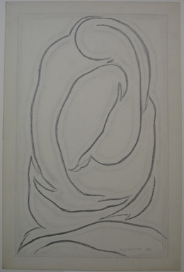 Abraham Walkowitz (American, born Russia, 1878–1965). <em>Abstract Figures</em>, 1913. Graphite on paper, Sheet: 18 5/8 x 12 1/4 in. (47.3 x 31.1 cm). Brooklyn Museum, Gift of the artist, 39.650 (Photo: Brooklyn Museum, CUR.39.650_view1.jpg)