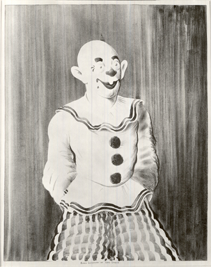 Russell T. Limbach (American, 1904-1971). <em>Clown</em>, 1938. Lithograph, red stone printed in black on wove paper, 17 15/16 x 13 15/16 in. (45.6 x 35.4 cm). Brooklyn Museum, Dick S. Ramsay Fund, 39.8.5 (Photo: Brooklyn Museum, CUR.39.8.5.jpg)
