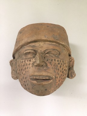  <em>Head</em>. Ceramic, pigment, 5 1/2 × 7 1/2 × 4 in. (14 × 19.1 × 10.2 cm). Brooklyn Museum, 40.32. Creative Commons-BY (Photo: , CUR.40.32_overall.jpg)