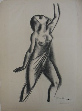 Maurice Sterne (American, born Latvia, 1877–1957). <em>Dancer</em>, n.d. Lithograph on white wove paper, Sheet: 18 1/16 x 13 1/4 in. (45.9 x 33.7 cm). Brooklyn Museum, Gift of Elizabeth Riefstahl, 40.375 (Photo: Brooklyn Museum, CUR.40.375.jpg)