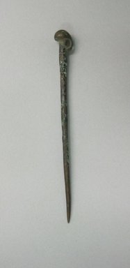 <em>Pin with Loop and Knob</em>. Copper, 3/8 x 1/4 x 3 7/8 in. (1 x 0.6 x 9.8 cm). Brooklyn Museum, Museum Expedition 1941, Frank L. Babbott Fund, 41.1275.335. Creative Commons-BY (Photo: Brooklyn Museum, CUR.41.1275.335.jpg)