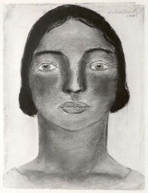 Abraham Walkowitz (American, born Russia, 1878–1965). <em>Woman's Head #15</em>, 1928. Pastel on gray paper, 11 5/8 x 8 11/16 in. (29.5 x 22.1 cm). Brooklyn Museum, Gift of the artist, 41.173 (Photo: Brooklyn Museum, CUR.41.173.jpg)