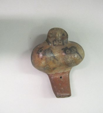 Nasca. <em>Whistle</em>, circa 650CE. Pottery, 4 × 3 × 1 1/2 in. (10.2 × 7.6 × 3.8 cm). Brooklyn Museum, Henry L. Batterman Fund, 41.436. Creative Commons-BY (Photo: Brooklyn Museum, CUR.41.436_view01.jpg)