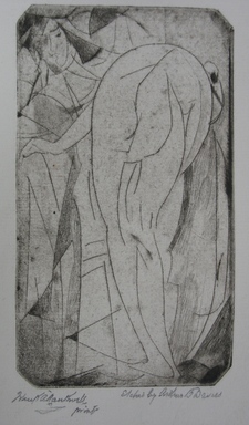 Arthur B. Davies (American, 1862–1928). <em>Bathing Woman and Servant</em>, 1917. Drypoint on zinc on old laid paper, Sheet: 9 1/8 x 7 3/8 in. (23.2 x 18.7 cm). Brooklyn Museum, Dick S. Ramsay Fund, 41.49 (Photo: Brooklyn Museum, CUR.41.49.jpg)