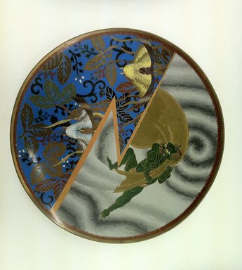 Japanese. <em>Plate</em>, 19th century. Metal with cloisonne decoration, 1 1/4 x 12 in. (3.2 x 30.5 cm). Brooklyn Museum, Gift of Mrs. William E. S. Griswold in memory of her father, John Sloane, 41.980.47. Creative Commons-BY (Photo: Brooklyn Museum, CUR.41.980.47.jpg)