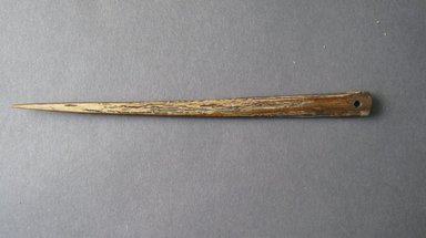 Marquesan. <em>Pin</em>, before 1938. Bone, 3/8 x 5 1/2 in. (1 x 14 cm). Brooklyn Museum, A. Augustus Healy Fund, 42.211.28. Creative Commons-BY (Photo: Brooklyn Museum, CUR.42.211.28.jpg)