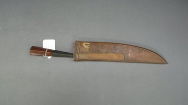  <em>Knife and Scabbard</em>. Redwood, bone Brooklyn Museum, Gift of D. Irving Mead, 42.302.8a-b. Creative Commons-BY (Photo: Brooklyn Museum, CUR.42.302.8a-b.jpg)