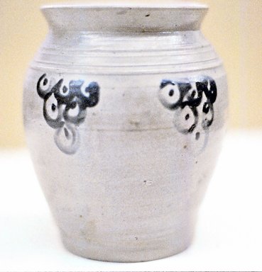 Abraham Mead. <em>Jar</em>, 1791. Stoneware, 6 1/4 x 5 1/2 x 5 1/2 in. (15.9 x 14 x 14 cm). Brooklyn Museum, Gift of Mrs. Luke Vincent Lockwood, 42.345. Creative Commons-BY (Photo: Brooklyn Museum, CUR.42.345_view2.jpg)