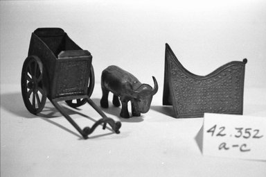  <em>Model of Cart Drawn by Water Buffalo</em>. Copper Brooklyn Museum, Gift of Mrs. Andre Picard, 42.352. Creative Commons-BY (Photo: Brooklyn Museum, CUR.42.352_bw.jpg)