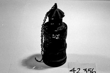  <em>Lantern</em>. Brass, glass Brooklyn Museum, Gift of Mrs. Andre Picard, 42.356. Creative Commons-BY (Photo: Brooklyn Museum, CUR.42.356_bw.jpg)