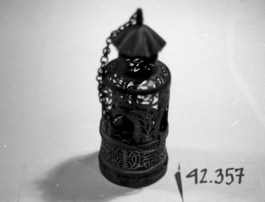  <em>Lantern</em>. Brass, glass Brooklyn Museum, Gift of Mrs. Andre Picard, 42.357. Creative Commons-BY (Photo: Brooklyn Museum, CUR.42.357_bw.jpg)