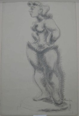 Chaim Gross (American, born Austria, 1904-1991). <em>Study No. 2 for Ballerina</em>, ca. 1940. Graphite on paper, Sheet: 38 x 25 5/16 in. (96.5 x 64.3 cm). Brooklyn Museum, Designated Purchase Fund, 42.417. © artist or artist's estate (Photo: Brooklyn Museum, CUR.42.417.jpg)