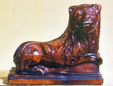 American. <em>Doorstop</em>, 1850-1860. Glazed Earthenware
, 9 x 4 3/4 x 11 in. (22.9 x 12.1 x 27.9 cm). Brooklyn Museum, Gift of Arthur W. Clement, 43.128.201. Creative Commons-BY (Photo: Brooklyn Museum, CUR.43.128.201.jpg)