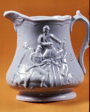 Millington, Astbury, and Paulson. <em>Ellsworth Pitcher</em>, 1861. Glazed white earthenware, 8 7/16 in. (21.5 cm). Brooklyn Museum, Gift of Arthur W. Clement, 43.128.74. Creative Commons-BY (Photo: Brooklyn Museum, CUR.43.128.74.jpg)