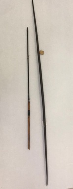  <em>Bow and Arrow</em>, 20th century. Black palmwood, a: 1 1/4 × 1/2 × 65 1/2 in. (3.2 × 1.3 × 166.4 cm). Brooklyn Museum, Anonymous gift in memory of Dr. Harlow Brooks, 43.201.118a-b. Creative Commons-BY (Photo: Brooklyn Museum, CUR.43.201.118a-b.jpeg)