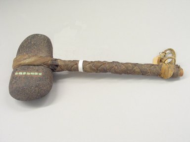 Plains. <em>Inlayed Hammer</em>, 19th century. Stone, turquoise, hide, 13 x 5 7/8 in. (33 x 14.9 cm). Brooklyn Museum, Anonymous gift in memory of Dr. Harlow Brooks, 43.201.126. Creative Commons-BY (Photo: Brooklyn Museum, CUR.43.201.126.jpg)