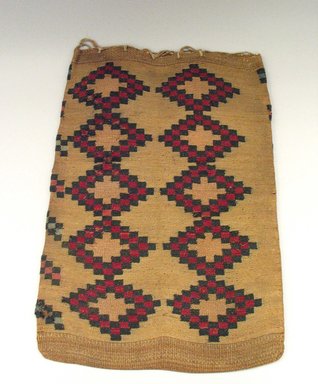 Nez Perce. <em>Twined Weave Large Rectangular Bag</em>, 20th century. Indian hemp, corn husk, 22 1/16 x 16 1/8 in.  (56 x 41 cm). Brooklyn Museum, Anonymous gift in memory of Dr. Harlow Brooks, 43.201.17. Creative Commons-BY (Photo: Brooklyn Museum, CUR.43.201.17_view1.jpg)