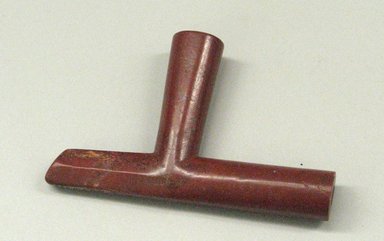 Plains. <em>Pipe</em>, 19th century. Catlinite (pipestone), 6 5/16 x 3 3/4 in. (16 x 9.5 cm). Brooklyn Museum, Anonymous gift in memory of Dr. Harlow Brooks, 43.201.238. Creative Commons-BY (Photo: Brooklyn Museum, CUR.43.201.238.jpg)