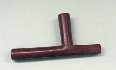 Plains. <em>Pipe</em>, 19th century. Catlinite (pipestone), 9 1/16 x 4 3/4 in. (23 x 12.1 cm). Brooklyn Museum, Anonymous gift in memory of Dr. Harlow Brooks, 43.201.239. Creative Commons-BY (Photo: Brooklyn Museum, CUR.43.201.239.jpg)