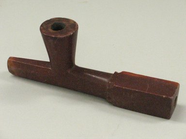 Plains. <em>Pipe</em>, 19th century. Catlinite (pipestone), 7 1/2 x 3 1/8 in. (19.1 x 7.9 cm). Brooklyn Museum, Anonymous gift in memory of Dr. Harlow Brooks, 43.201.249. Creative Commons-BY (Photo: Brooklyn Museum, CUR.43.201.249.jpg)