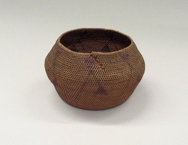 Shoshone. <em>Coiled Basket Bowl</em>, 19th century. Fiber, dye, 4 3/4 x 8 1/16 in. (12.1 x 20.5 cm). Brooklyn Museum, Anonymous gift in memory of Dr. Harlow Brooks, 43.201.265. Creative Commons-BY (Photo: Brooklyn Museum, CUR.43.201.265.jpg)