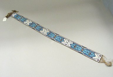 Plains. <em>Headband</em>, 20th century. Beads, cotton, 29 15/16 x 2 3/16 in. (76 x 5.6 cm). Brooklyn Museum, Anonymous gift in memory of Dr. Harlow Brooks, 43.201.53. Creative Commons-BY (Photo: Brooklyn Museum, CUR.43.201.53_view1.jpg)