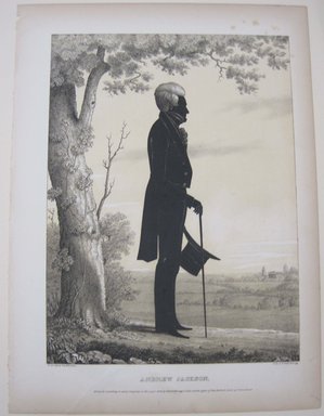 Edmond Burke Kellogg (American, 1809-1872). <em>Portrait Gallery of Distinguished American Citizens: Andrew Jackson</em>, 1843. Lithograph, Sheet: 16 13/16 x 12 5/8 in. (42.7 x 32 cm). Brooklyn Museum, Dick S. Ramsay Fund, 43.83.5 (Photo: Brooklyn Museum, CUR.43.83.5.jpg)