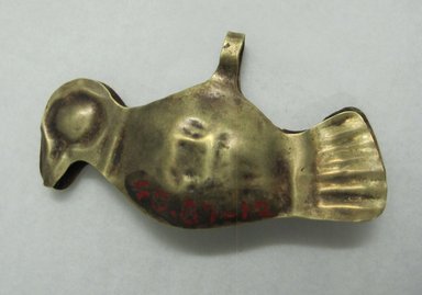 Possibly Ica. <em>Tweezers in Form of Bird</em>. Gold, 1 3/16 x 1/4 x 2 1/16 in. (3 x 0.6 x 5.2 cm). Brooklyn Museum, Gift as a memorial to Dr. Harlow Brooks, 43.87.12. Creative Commons-BY (Photo: Brooklyn Museum, CUR.43.87.12.jpg)