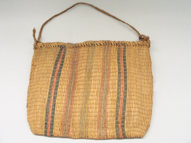 Ottawa. <em>Bag with Braided Top and Handle</em>. Basswood fiber, 14 x 17 15/16 in.  (35.5 x 45.5 cm). Brooklyn Museum, By exchange, 46.100.22. Creative Commons-BY (Photo: Brooklyn Museum, CUR.46.100.22_view1.jpg)