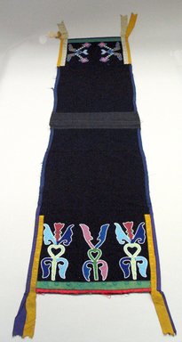 Hochunk. <em>Breechcloth</em>, early 20th century. Wool, silk ribbon, beads, cotton, 60 5/8 x 15 9/16in. (154 x 39.6cm). Brooklyn Museum, By exchange, 46.100.38. Creative Commons-BY (Photo: Brooklyn Museum, CUR.46.100.38_view1.jpg)
