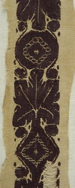 Coptic. <em>Band Fragment with Botanical Decoration</em>, 4th-5th century C.E. Linen, wool, A: 2 3/16 x 10 1/16 in. (5.5 x 25.5 cm). Brooklyn Museum, Gift of Pratt Institute, 46.157.22a-b. Creative Commons-BY (Photo: Brooklyn Museum (in collaboration with Index of Christian Art, Princeton University), CUR.46.157.22A_detail01_ICA.jpg)