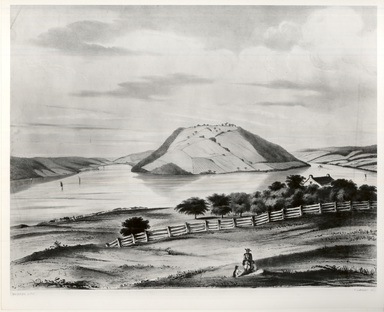 Frederick Swinton (American, 1821–1910). <em>Bluff Point</em>, ca. 1860. Lithograph on wove paper, Image: 13 3/8 x 17 11/16 in. (34 x 45 cm). Brooklyn Museum, Dick S. Ramsay Fund, 46.186.2 (Photo: Brooklyn Museum, CUR.46.186.2.jpg)