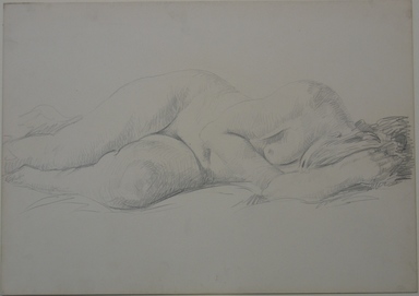 Alfred Henry Maurer (American, 1868–1932). <em>Reclining Nude</em>, n.d. Graphite on heavy paper, Sheet: 11 x 15 9/16 in. (27.9 x 39.5 cm). Brooklyn Museum, Gift of Hudson D. Walker, 46.202.3. © artist or artist's estate (Photo: Brooklyn Museum, CUR.46.202.3_overall.jpg)