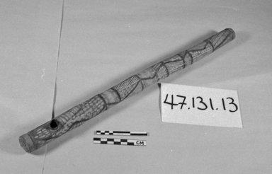 Aboriginal Australian. <em>Musical Instrument  (Buma Dunga)</em>, 19th or 20th century. Wood, metal, ochre, melaleuca bark, 16 5/8 x 1 x 1 in. (42.3 x 2.5 x 2.5 cm). Brooklyn Museum, Henry L. Batterman Fund, 47.131.13. Creative Commons-BY (Photo: Brooklyn Museum, CUR.47.131.13_bw.jpg)