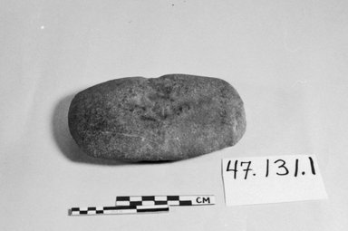 Wurundjeri. <em>Edge Ground Axe</em>, 19th century or earlier. Stone, 6 x 3 3/4 x 1 3/8 in. (15.3 x 9.5 x 3.5 cm). Brooklyn Museum, Henry L. Batterman Fund, 47.131.1. Creative Commons-BY (Photo: Brooklyn Museum, CUR.47.131.1_bw.jpg)