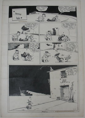 George Herriman (American, 1880–1944). <em>Krazy Kat</em>, 1937. Pen and ink on paper, Sheet: 24 9/16 x 16 7/8 in. (62.4 x 42.9 cm). Brooklyn Museum, Gift of Sylvan Byck, 47.216.1 (Photo: Brooklyn Museum, CUR.47.216.1.jpg)