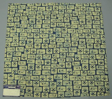 Jim Tillett (American, 1913-1996). <em>Textile</em>, 1947. Printed Combed Cotton Oxford, 36 x 35 1/2 in. (91.4 x 90.2 cm). Brooklyn Museum, Gift of D. B. Fuller and Co. Inc., 47.38.14 (Photo: Brooklyn Museum, CUR.47.38.14.jpg)