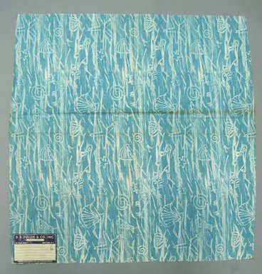 Jim Tillett (American, 1913-1996). <em>Textile</em>, 1947. Printed Cotton, 34 x 35 1/2 in. (86.4 x 90.2 cm). Brooklyn Museum, Gift of D. B. Fuller and Co. Inc., 47.38.6 (Photo: Brooklyn Museum, CUR.47.38.6.jpg)