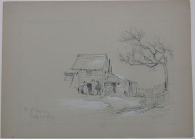 William Rickarby Miller (American, 1818-1893). <em>On Ninth Avenue, New York</em>, July 20, 1879. Graphite and white chalk on paper, Sheet: 10 13/16 x 13 7/8 in. (27.5 x 35.2 cm). Brooklyn Museum, Dick S. Ramsay Fund, 47.7.4 (Photo: Brooklyn Museum, CUR.47.7.4.jpg)