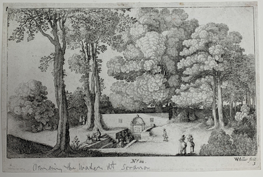 Wenceslaus Hollar (Czechoslovakian, 1607-1677). <em>The Mineral Spring, Sorana</em>. Etching on laid paper, 5 1/16 x 7 11/16 in. (12.8 x 19.5 cm). Brooklyn Museum, Gift of William Lybrand, 48.193.76 (Photo: , CUR.48.193.76.jpg)