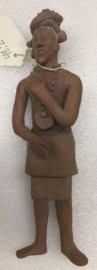  <em>Maya Figurine</em>. Clay, 8 7/8 × 2 3/4 × 1 3/4 in. (22.5 × 7 × 4.4 cm). Brooklyn Museum, 48.2.4. Creative Commons-BY (Photo: , CUR.48.2.4.jpg)