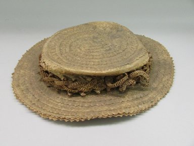 Maohi. <em>Hat</em>, before 1900. Plant fiber, 13 3/16 x 11 1/4 cm (33.5 x 28.5 cm). Brooklyn Museum, Gift of Mrs. James C. Pryor, 48.31.2. Creative Commons-BY (Photo: Brooklyn Museum, CUR.48.31.2.jpg)