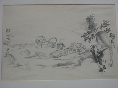 Arthur B. Davies (American, 1862–1928). <em>Autumn Haze</em>, 1924. Lithograph (transfer) on China paper, 21 x 27 3/4 in. (53.3 x 70.5 cm). Brooklyn Museum, Gift of Ferargil Galleries, 50.137.8. © artist or artist's estate (Photo: Brooklyn Museum, CUR.50.137.8.jpg)