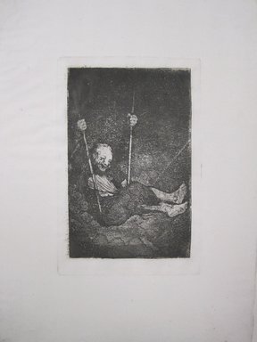 Francisco de Goya y Lucientes (Spanish, 1746-1828). <em>Le Vieux se Balancant</em>, 18th century. Etching on Spanish laid paper, sheet: 12 1/2 x 8 13/16 in. (31.8 x 22.4 cm). Brooklyn Museum, Gift of Xavier Gonzalez, 50.53 (Photo: Brooklyn Museum, CUR.50.53.jpg)