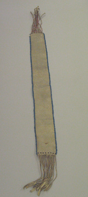 Sioux. <em>Blue Beaded Belt</em>, 1800-1848. Pony beads, buckskin or deerskin, quills, seed beads, 39 x 3 1/4 in. (99.1 x 8.3 cm). Brooklyn Museum, Henry L. Batterman Fund and Frank Sherman Benson Fund, 50.67.29. Creative Commons-BY (Photo: Brooklyn Museum, CUR.50.67.29.jpg)